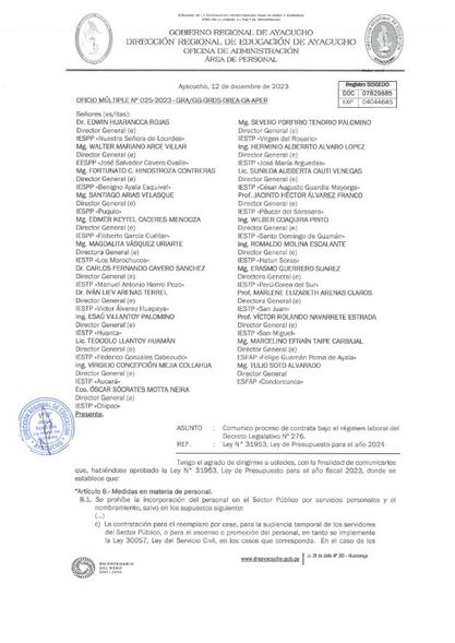 CONVOCATORIA DOCENTES 2024